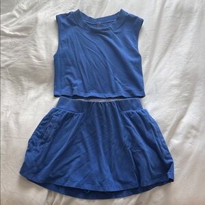 Free People Blue hot shot skort set